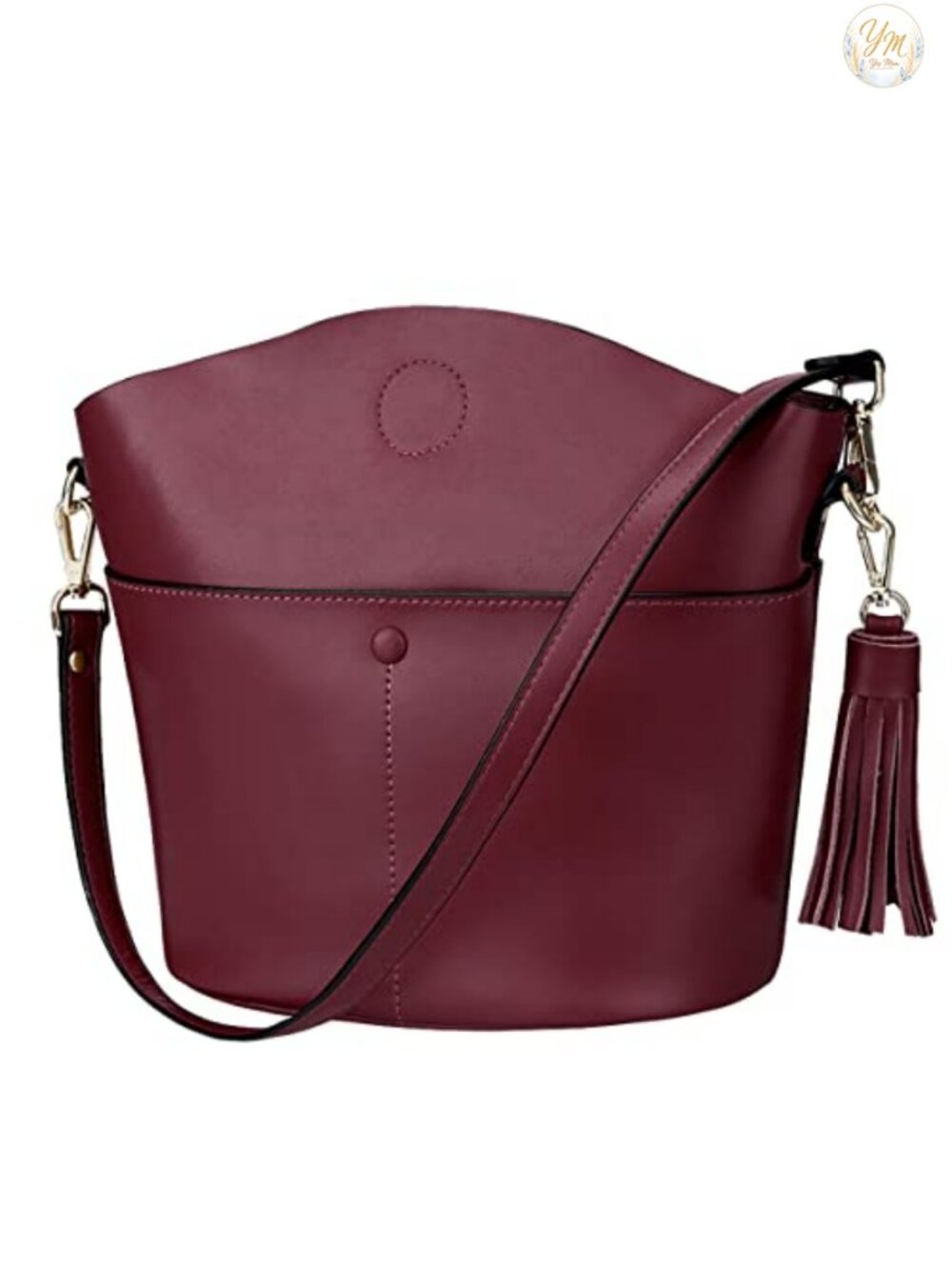 Genuine Leather Crossbody Bucket Bag Small Purse Handbag